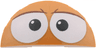 Brick, Round 3 x 6 x 1 Dome Half with Large White Eyes with Black Pupils and Reddish Brown Eyelids Pattern (Toy Story Slinky Dog)