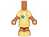 Micro Doll, Body with Molded Bright Light Yellow Short Layered Dress and Shoes and Printed Dark Turquoise Shooting Star and Gold Collar Pattern