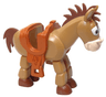 Horse, Toy Story with Reddish Brown Flexible Rubber Tail and Mane, Dark Orange Saddle, Light Nougat Muzzle and Inner Ears, Black and White Eyes Partly Closed, Dark Orange Eyebrows, Reddish Brown Hooves Pattern (Bullseye)