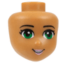 Mini Doll, Head Friends with Green Eyes, Pale Pink Lips and Open Mouth Pattern