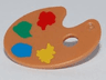 Minifigure, Utensil Paint Palette with Yellow, Blue, Green and Red Paint Spots Pattern