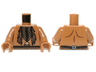Torso Bare Chest with Beaded Necklace and Feathers Pattern / Medium Nougat Arms / Medium Nougat Hands