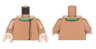 Torso Jacket with Side Closure and Black Buttons over Bright Green Shirt Pattern / Medium Nougat Arms / Light Nougat Hands