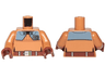 Torso SW Rebel Officer Jacket, Dark Bluish Gray Shoulder Plates, Reddish Brown Belt Pattern / Medium Nougat Arms / Reddish Brown Hands
