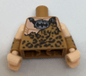 Torso Batman Muscles Outline with Animal Print Top and Stone Batman Logo Pendant Pattern / Fur Cuffs with Light Nougat Upper Arms / Light Nougat Hands