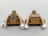 Torso Batman Female Outline with Light Nougat Shoulders and White Bow Pattern / Light Nougat Arms with Button Cuffs Pattern / White Hands