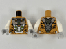 Torso Armor, Silver Plates with Black '25', White Front Panel with 4 Lime Circles Pattern / White Arms / Light Bluish Gray Hands