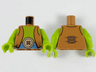 Torso Vest, Lime Chest, Medium Blue Belt with Large Tan Button Buckle Pattern / Lime Arms / Lime Hands
