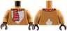 Torso with White Fur and Red Scarf with Dots and Zigzag Lines, Tail on Back Pattern / Medium Nougat Arms / Dark Brown Hands
