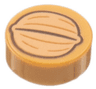 Tile, Round 1 x 1 with Nougat Walnut Pattern