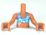 Torso Mini Doll Girl Dark Azure Bikini Top Pattern, Medium Nougat Arms with Hands