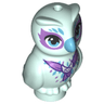 Owl, Mini Doll Style with Medium Azure Beak, Eyes and Feathers and Medium Lavender Scarf and Eye Borders Pattern (Elves Owlyver)