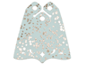 Mini Doll, Cape Cloth, Friends, Center Point at Bottom, 3 Small Top Holes, Swirl, Diamond Shape Holes, Gold Dots Pattern - Traditional Starched Fabric