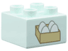 Duplo, Brick 2 x 2 with 4 White Eggs in Tan Box Pattern