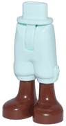 Mini Doll Hips and Trousers Cropped with Molded Reddish Brown Legs and Feet Pattern - Thin Hinge