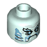 Minifigure, Head Medium Azure Ice Beard, Eyebrows and Gills Pattern