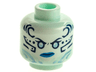Minifigure, Head Female Metallic Light Blue Eyes, Dark Blue and Metallic Light Blue Tattoos, Dark Azure Lips Pattern