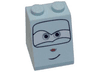 Slope 65 2 x 2 x 2 with Bottom Tube with Gray Eyes and Crooked Smile Pattern