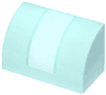 Slope, Curved 1 x 2 with Bottom Stud Holder with Wide Vertical White Stripe Pattern (Super Mario Boomerang Bro / Fire Bro / Hammer Bro / Ice Bro Hat Back)