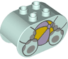 Duplo, Brick 2 x 4 x 2 Rounded Ends with Arms Holding Beach Ball and Light Bluish Gray Hooves, Hippo Body Pattern