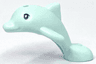 Dolphin, Friends Style, Baby Jumping with Black Eyes, Upper Eyelids Pattern