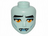 Mini Doll, Head Friends Male Large with Yellow Eyes, Black Eyebrows, Medium Blue Lips, Fangs and Frown Pattern (Balthazar)