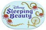 Tile, Round 6 x 8 Oval with Dark Purple 'Disney Sleeping Beauty', Gold Thorns and Spinning Wheel, and Red Roses with Lavender Leaves Pattern