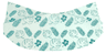 Cloth Tent, Semicircular with Dark Turquoise Leaves, Fronds, and Flowers Pattern