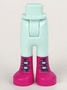 Mini Doll Hips and Trousers with Back Pockets with Magenta Boots with Dark Blue Tongues and White Straps Pattern - Thick Hinge
