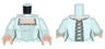 Torso PotC Female Outline, Dress with Pleats, Square Neckline with White Trim and Laces in Back Pattern / Light Aqua Arms / Light Nougat Hands