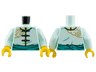 Torso Tang Jacket, Dark Turquoise Laces and Sash, Gold Trim, Rabbit, and Cloud Pattern / Light Aqua Arms / Yellow Hands
