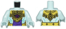 Torso Armor with Yellow and Gold Links, Emblem, Dark Purple Panel, Bare Skin with Dark Turquoise Lines Pattern / Light Aqua Arms / Light Aqua Hands
