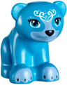 Bear, Mini Doll Style, Baby Cub, Sitting with Black Nose, White Face Decorations and Medium Blue Paws and Muzzle Pattern (Elves Blubeary)