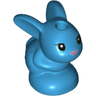 Bunny / Rabbit, Friends Style, Baby, Sitting with Black Eyes, Metallic Pink Nose Pattern