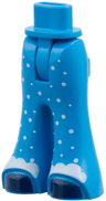 Mini Doll Hips and Trousers Bell-Bottoms with Dark Blue Shoes and White Falling Snow Pattern - Thin Hinge