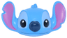 Minifigure, Head, Modified Alien Stitch with Dark Pink Ears, Black Wide Eyes, Dark Blue Nose and Bright Light Blue Lower Jaw and Around Eyes Pattern