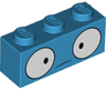 Brick 1 x 3 with Large Round Eyes and Confused Expression Pattern