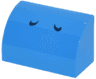 Slope, Curved 1 x 2 with Bottom Stud Holder with 2 Dark Blue Curved Lines Pattern (Super Mario Blue Yoshi Nostrils)