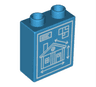 Duplo, Brick 1 x 2 x 2 with House Blueprint Pattern
