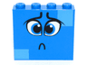Brick 1 x 4 x 3 with Dark Azure Eyes, Worried Eyebrows, Sad Pout and Medium Azure Squares on Two Corners Pattern (Queen Watevra Wa'Nabi Face)