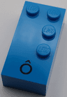 Brick, Braille 2 x 4 with 4 Studs with Black Capital Letter O with Circumflex (Ô) (dots-1456 ⠹) (Portuguese)