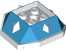 Shell with 4 Recessed Studs and Hole with Molded White Bottom and Spikes Pattern