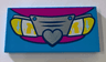 Tile 2 x 4 with Car Front Grille with Heart and Lights Pattern