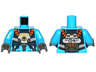 Torso Alien Conquest ADU Soldier with Protection Vest and Breathing Apparatus Pattern / Dark Azure Arms / Dark Bluish Gray Hands