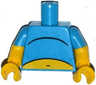 Torso Simpsons Yellow Stomach Pattern / Yellow Arms with Molded Dark Azure Short Sleeves Pattern / Yellow Hands