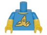 Torso T-Shirt with Yellow Grinning Banana Peel Pattern / Yellow Arms with Molded Dark Azure Short Sleeves Pattern / Yellow Hands