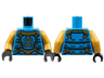 Torso Armor, Gold Panel Lines and Samurai Logo Pattern / Pearl Gold Arms / Black Hands