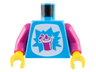 Torso White Tummy with Starburst Explosion and Magenta Slushy Cup with Lid and Straw Pattern / Magenta Arms / Yellow Hands