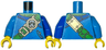 Torso Robe with Blue Shoulder and Dots, Bright Green Neck and Strap with Hourglass and Gold Buckles, Pocket with Black Outline Pattern / Blue Arm Left / Dark Azure Arm Right / Yellow Hands