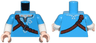 Torso Tunic, White Trim and Shirt, Reddish Brown Strap with Silver Buckle Pattern / White Arms with Molded Dark Azure Short Sleeves Pattern / Light Nougat Hands